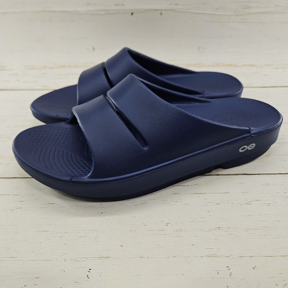 OOFOS Shoes - Oofos OOahh Womens 8 Blue Recovery Summer Slide Sandals Arch Support